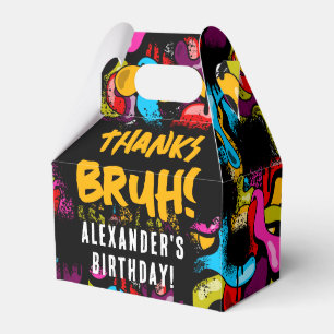 Bruh Neon Graffiti Hip Hop Straatkunst Verjaardag Bedankdoosjes