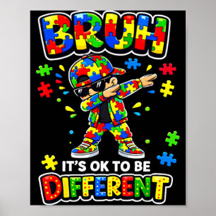 Bruh om anders te zijn dabbing puzzel autisme poster