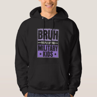 Bruh Paarse omhoog voor Kinder Militaire Maand Ch Hoodie