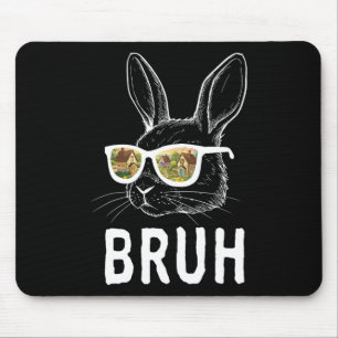 Bruh Paasdag Grappig Konijn Bunny Gezicht Gles Pas Muismat