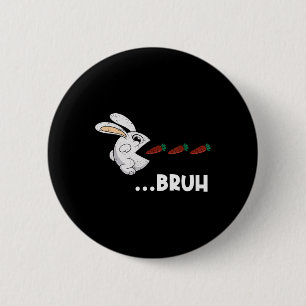 Bruh Paashaas Eten Chocolade Wortelen Konijn Ronde Button 5,7 Cm