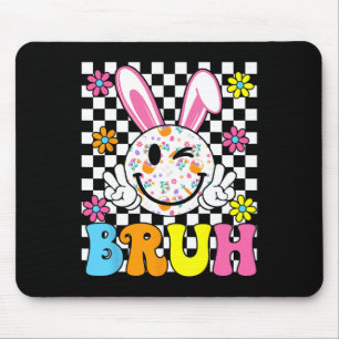 Bruh Pasen Dagen Funny Bunny Eieren Groovy Lachend Muismat