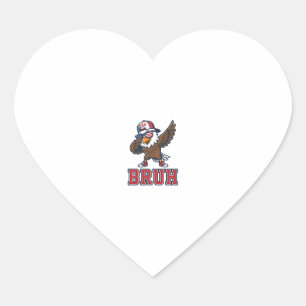 Bruh Patriotische Adelaar Vintage Gravure T-Shirt  Hart Sticker