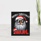 Bruh Santa Hat Funny Christmas Red Plaid Men Boys Kaart (Voorkant)