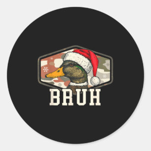 Bruh Sinterklaas Eend Jacht Camo Hoed Mannen Vrouw Ronde Sticker