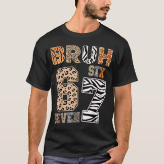 Bruh Six Seven 67 Meme Tee Wild Animal Print Kids  T-shirt