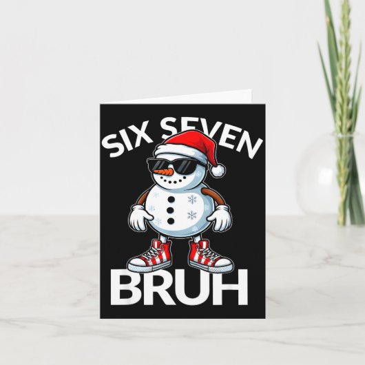 Bruh Six Seven 6 7 Meme Christmas Funny Xmas Mens Kaart (Voorkant)
