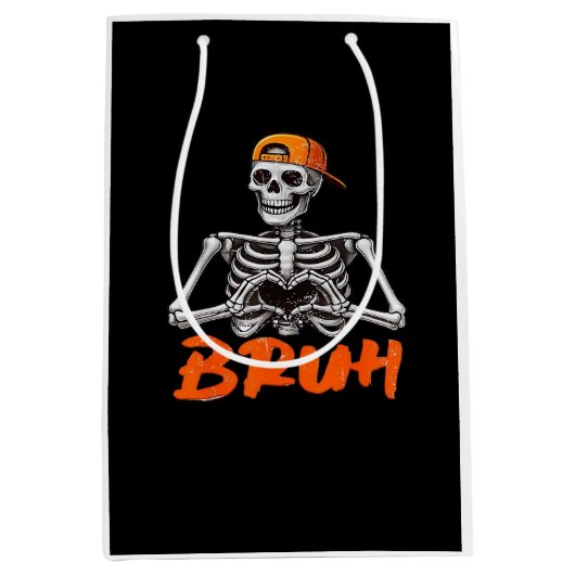 Bruh Skeleton Hand Hart Halloween Kostuums Mannen Medium Cadeauzakje (Voorkant)