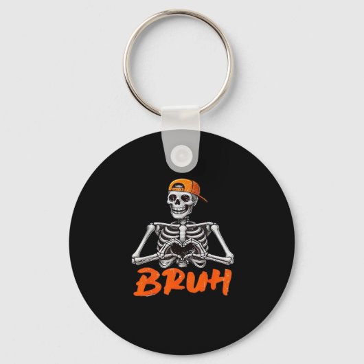 Bruh Skeleton Hand Hart Halloween Kostuums Mannen  Sleutelhanger (Voorkant)
