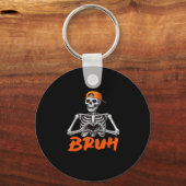 Bruh Skeleton Hand Hart Halloween Kostuums Mannen  Sleutelhanger (Voorkant)