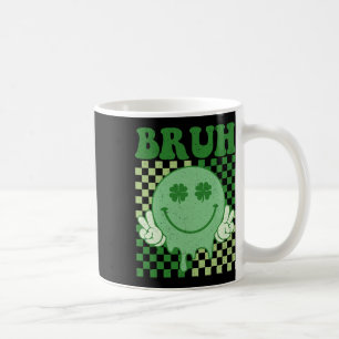 Bruh Smile Face Groovy St. Patrick's Day Mannen Bo Koffiemok