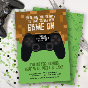 Bruh spel op Pixel Party verjaardagsuitnodiging Kaart