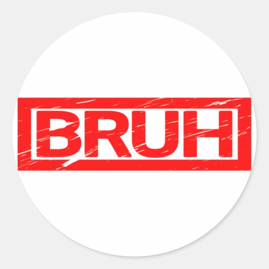 Bruh Stamp Ronde Sticker (Voorkant)