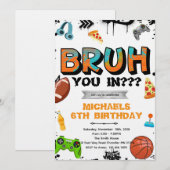 Bruh Teen Birthday Party Invitation (Devant / Derrière)