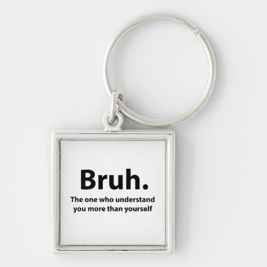 Bruh Typografie Bruh Sleutelhanger (Voorkant)