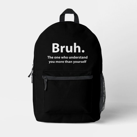 Bruh Typography Bruh Bedrukte Rugzak (Voorkant)