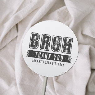 Bruh u in Pool Party Tiener Jongen Verjaardag Dank Ronde Sticker