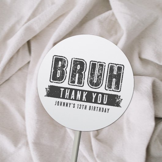 Bruh u in Pool Party Tiener Jongen Verjaardag Dank Ronde Sticker