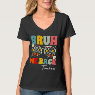Bruh We Back Leraren Retro Groovy Terug naar schoo T-shirt