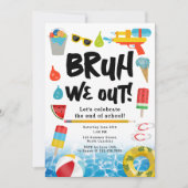Bruh We Out Einde van het schooljaar Summer Party Kaart (Voorkant)
