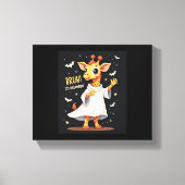 Bruh zijn Halloween Funny Dabbing Ghost Giraffe Lo Canvas Afdruk (Voorkant)