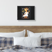 Bruh zijn Halloween Funny Dabbing Ghost Giraffe Lo Canvas Afdruk (Insitu (Slaapkamer))