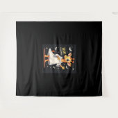 Bruh zijn Halloween Funny Dabbing Ghost Giraffe Lo Wandkleed (Voorkant (horizontaal))