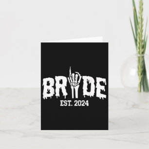 Bruid 2024 Skeleton Hand Huwelijk Halloween Koppel Kaart