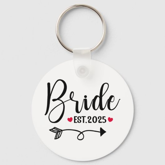 Bruid 2025 Wedding Matching Mrs. Est 2025 Getrouwd Sleutelhanger (Voorkant)
