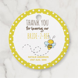 Bruid 2 BEE Schattig Geel Stippen Bruiloft Feest Bedankjes Labels
