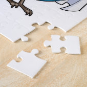 Bruid als vogel met bloemenkrans legpuzzel (Zijkant)