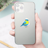 Bruid als vogel met bloemenkrans sticker (Telefoon)