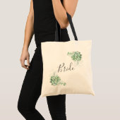 Bruid. Aquarel succulenten. Trouwcactus Tote Bag (Voorkant (product))