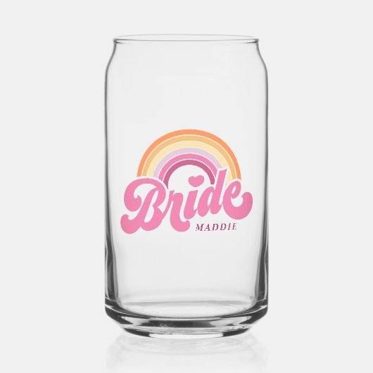 Bruid Babe Bachelorette Aangepaste Naam Blikvorm Glas (Voorkant)