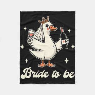 Bruid Babe Bruiloft Feest Trouwjurk Grappige Gans Fleece Deken
