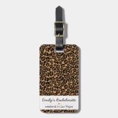 Bruid Bachelorette Boujee Trendy Luipaardprint  Bagagelabel (Voorkant verticaal)