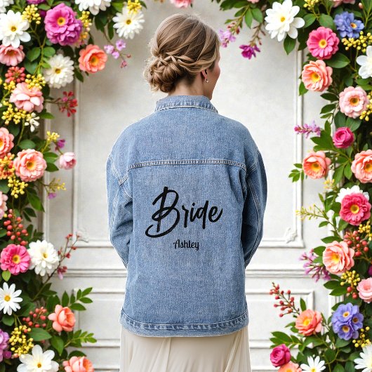 Bruid Black Script Trouw  Denim Jacket