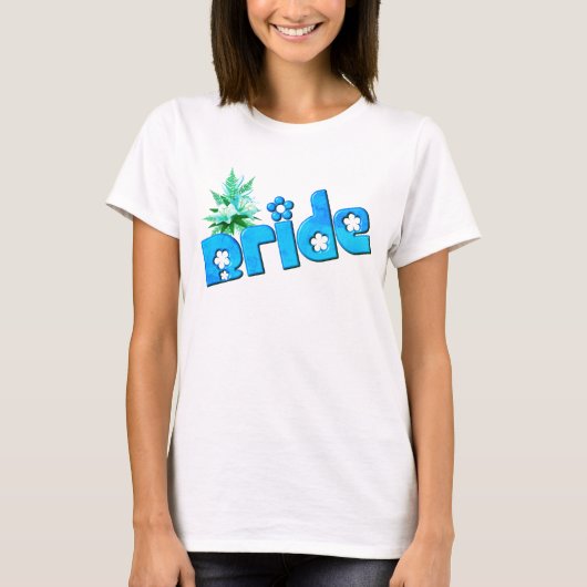 Bruid Bloem Boeket Schattige Huwelijksfeest T-shirt (Voorkant)