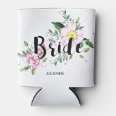 Bruid Bloemen Waterverf Bruiloft Blikjeskoeler (Voorkant)