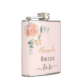 Bruid blozen roos bloemige eucalyptus vrijgezellen heupfles (Rechts)