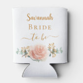 Bruid blozen roze goud bloemige eucalyptus groen blikjeskoeler (Achterkant)