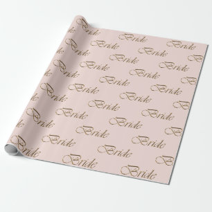 Bruid blozen roze gouden kalligrafie patroon elega cadeaupapier