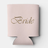 Bruid blozen roze gouden script calligrafie elegan blikjeskoeler (Achterkant)