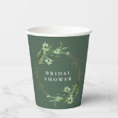 Bruid Botanische Eucalyptus Elegante Bruiloft Fees Papieren Bekers (Voorkant)