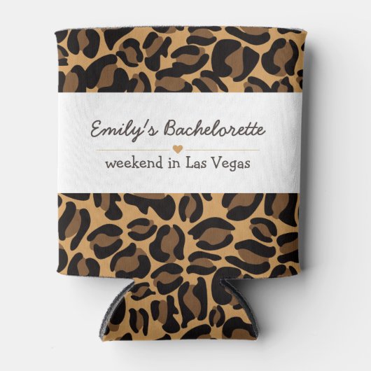 Bruid Boujee Trendy Luipaardprint Blikjeskoeler (Voorkant)