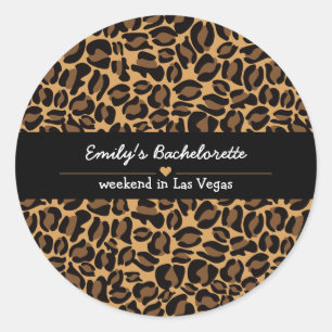 Bruid Boujee Trendy Luipaardprint  Ronde Sticker