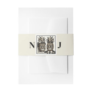 Bruid & bruidegom Aloha Ananas Tiki Bruiloft Uitnodigingen Wikkel