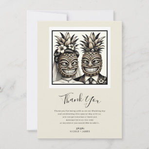 Bruid & Bruidegom Aloha Ananas Tiki Dank je wel Kaart
