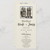 Bruid & bruidegom Aloha ananas Tiki huwelijksprogr Programma (Voorkant / Achterkant)