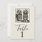 Bruid & bruidegom Aloha Ananas Tiki Tafelnummer (Achterkant)